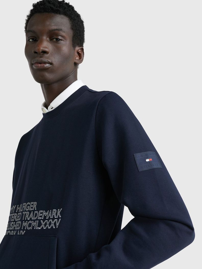 Polerón Flex Relaxed Logo Azul Tommy Hilfiger-3