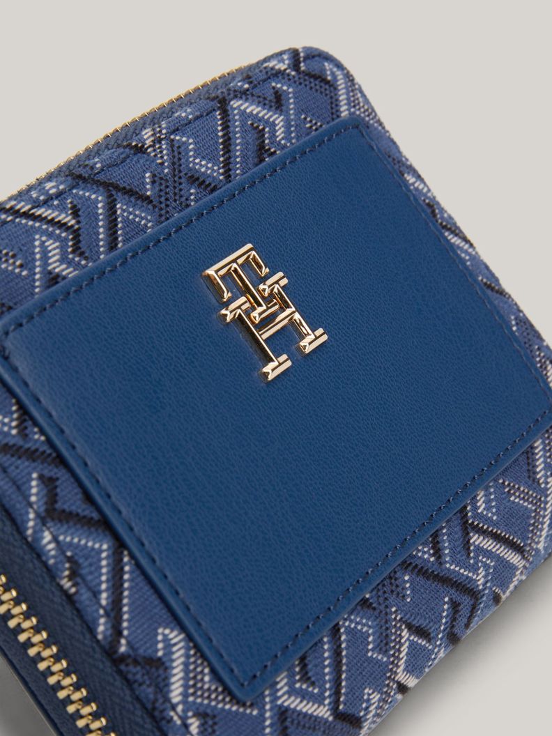 Billetera Diseño Jacquard Cierre Azul Tommy Hilfiger-2