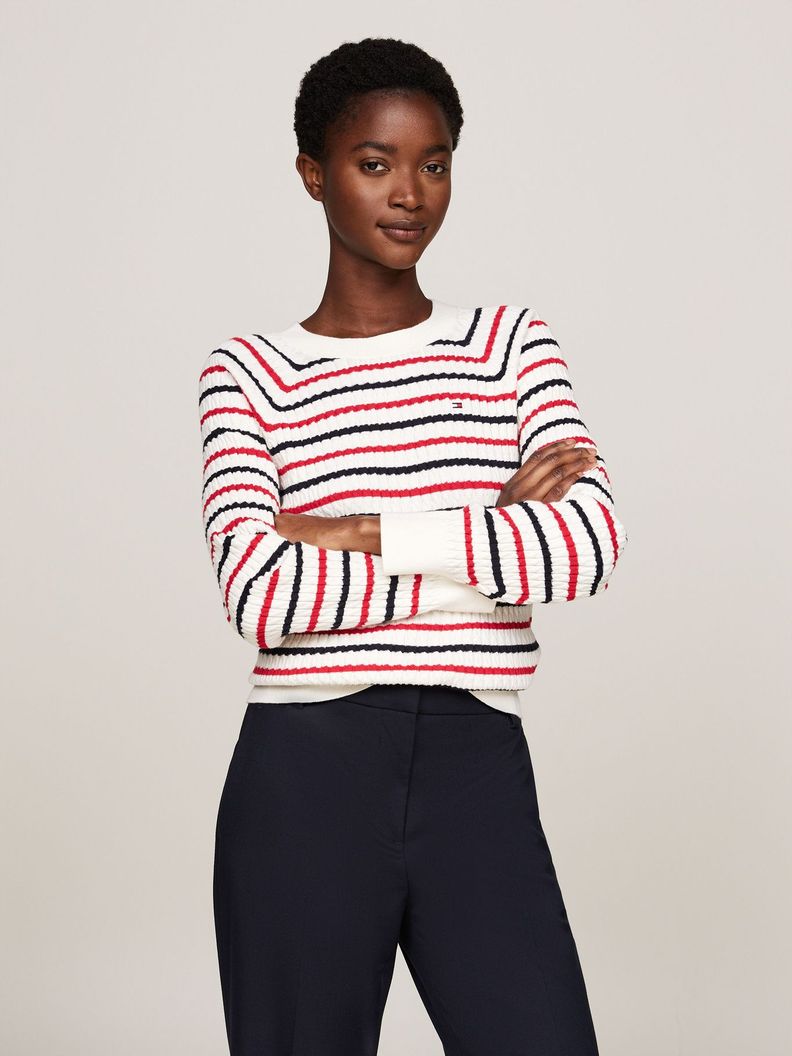 Sweater Relaxed Trenzado Multicolor Tommy Hilfiger-0
