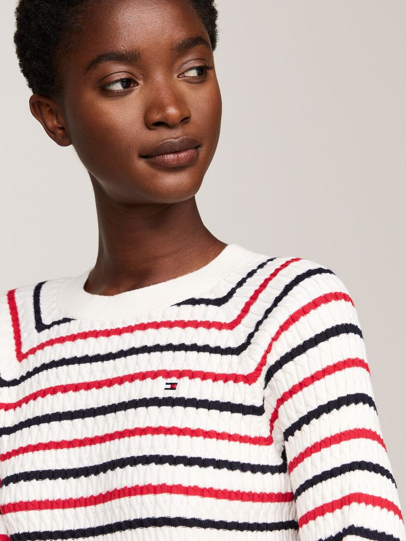 Sweater Relaxed Trenzado Multicolor Tommy Hilfiger-3