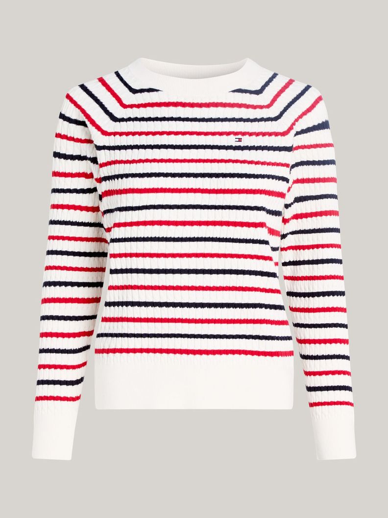 Sweater Relaxed Trenzado Multicolor Tommy Hilfiger-4