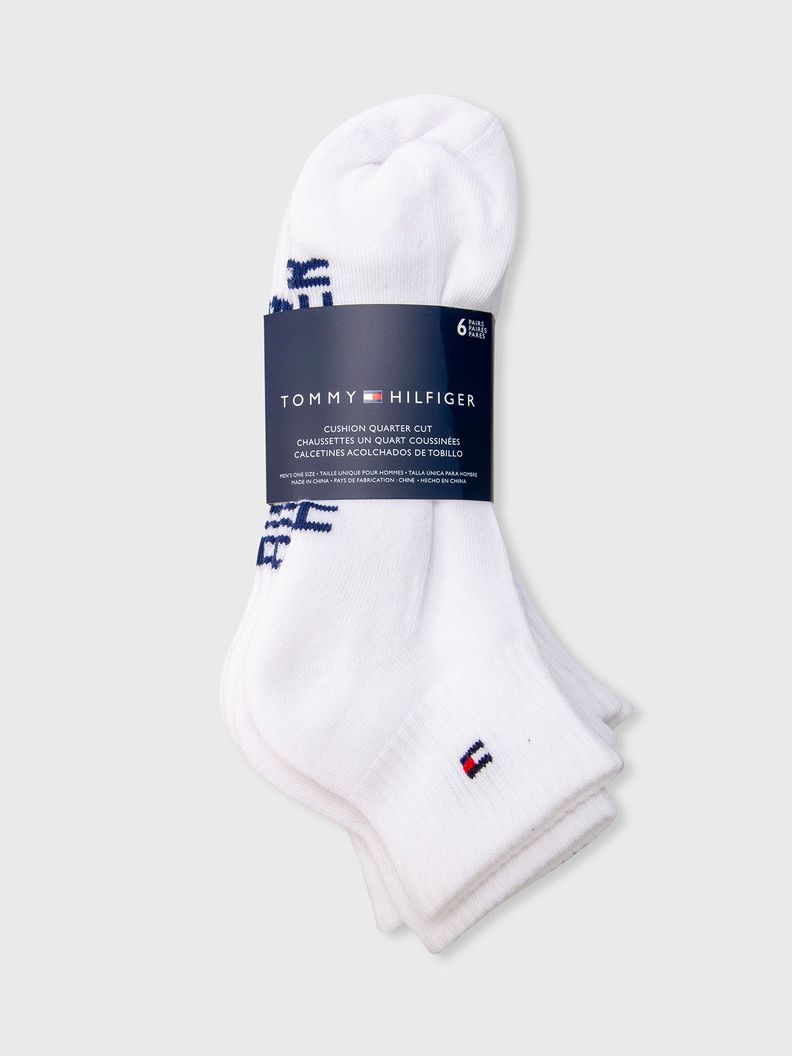 Pack De 6 Par Sport  Calcetines Blanco Tommy Hilfiger-1