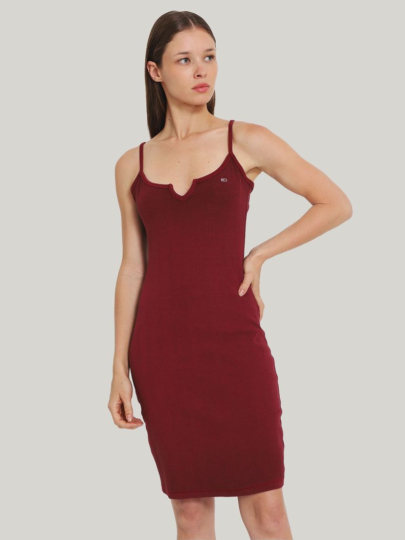 Vestido Strappy Con Logo Rojo Tommy Jeans-0