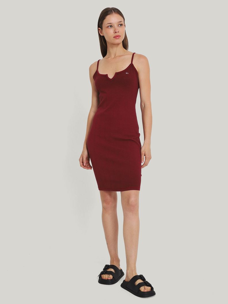 Vestido Strappy Con Logo Rojo Tommy Jeans-1