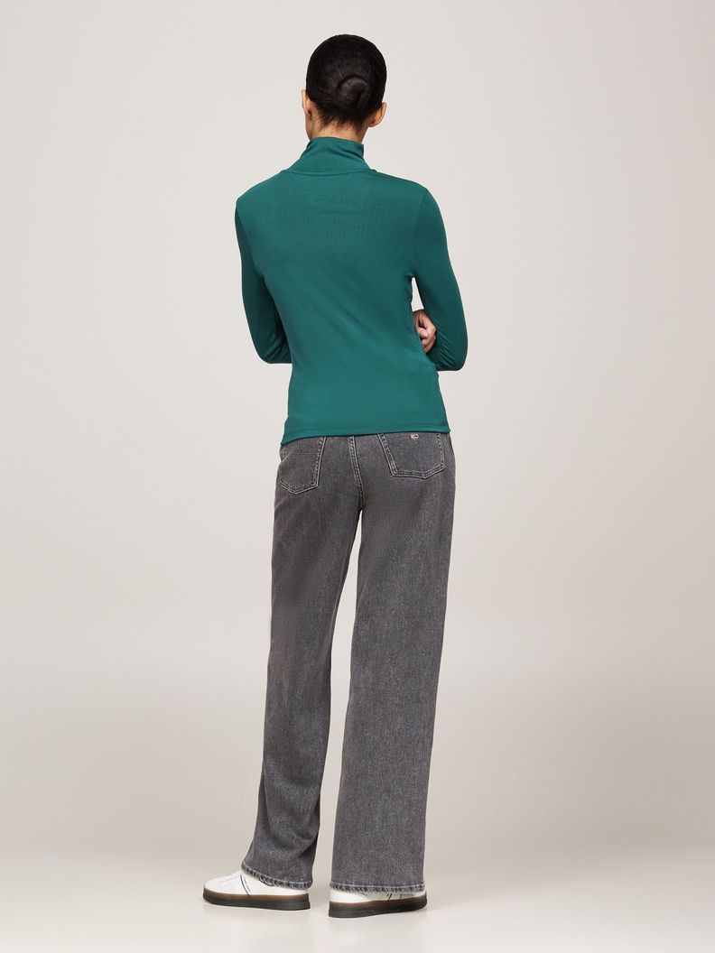 Polera Con Cuello Alto Y Logo Verde Tommy Hilfiger-2