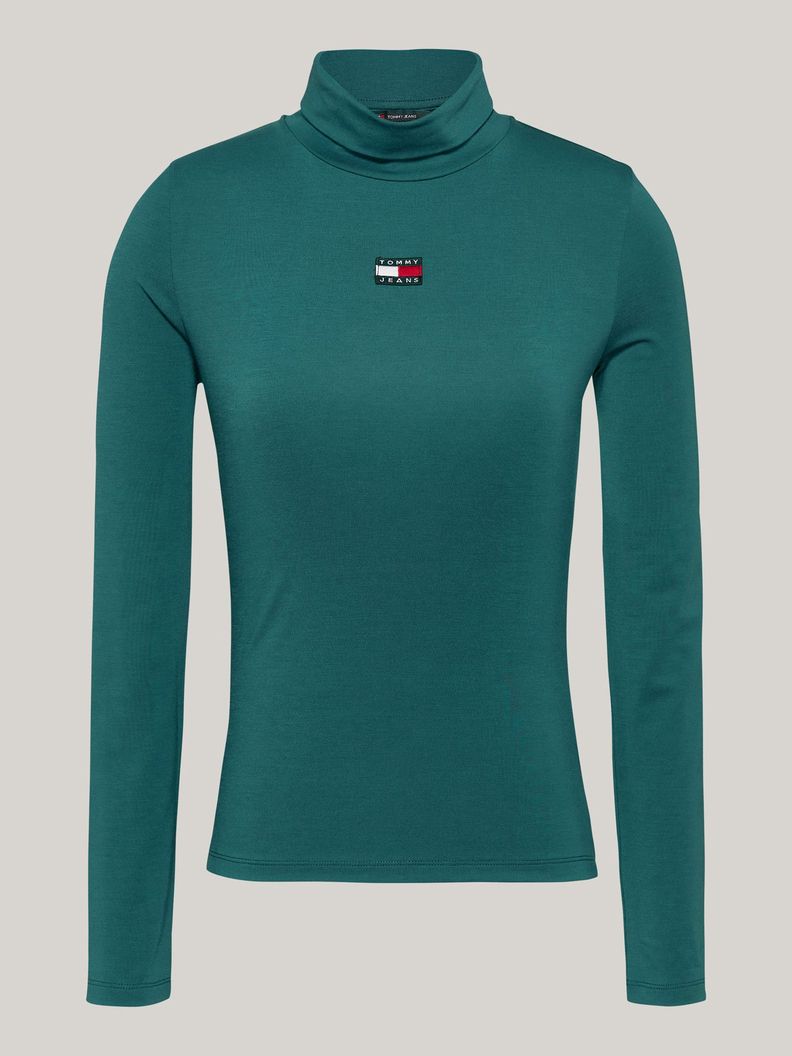 Polera Con Cuello Alto Y Logo Verde Tommy Hilfiger-4