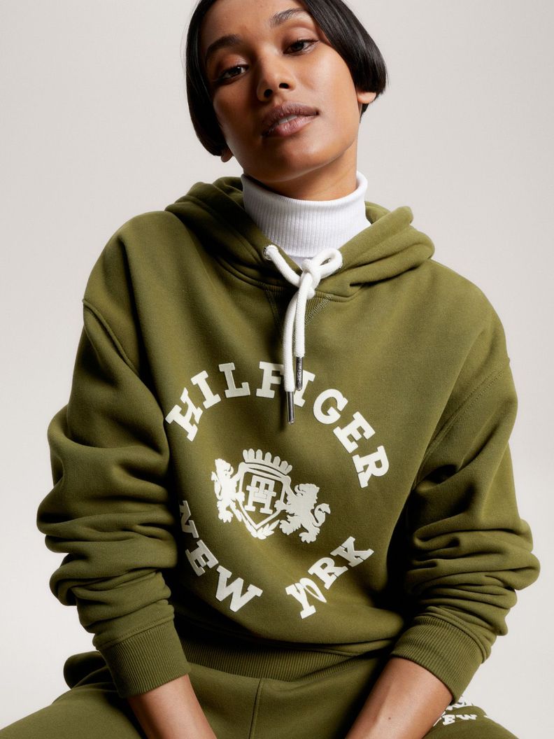 Polerón Hoodie Con Logo Varsity Verde Tommy Hilfiger-3