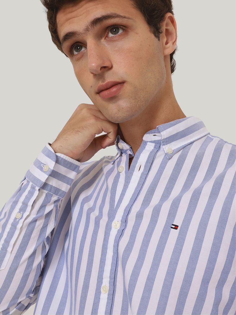 Camisa Oxford De Rayas Slim Fit Blanco Tommy Hilfiger-3
