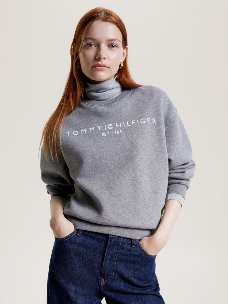 Polerón Modern Con Logo Gris Tommy Hilfiger-0