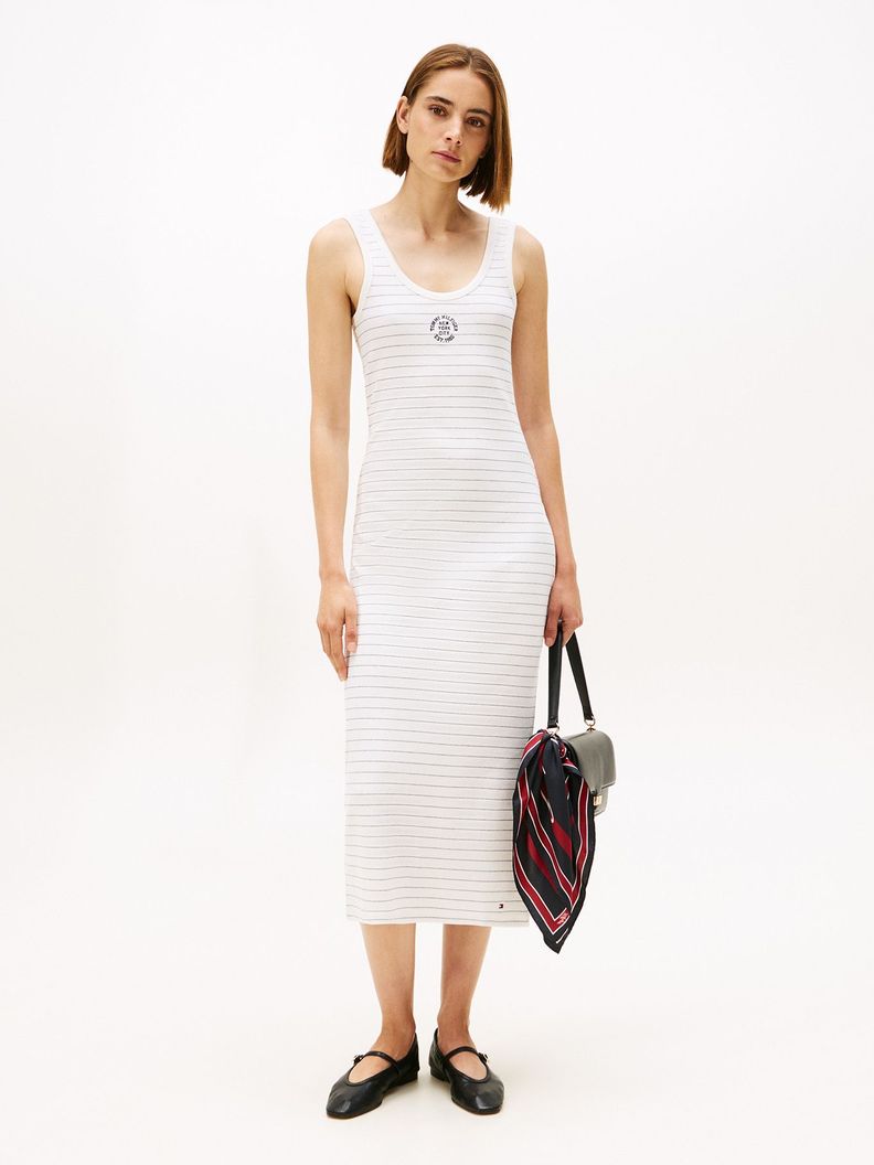 Vestido Slim Fit Con Diseno A Rayas