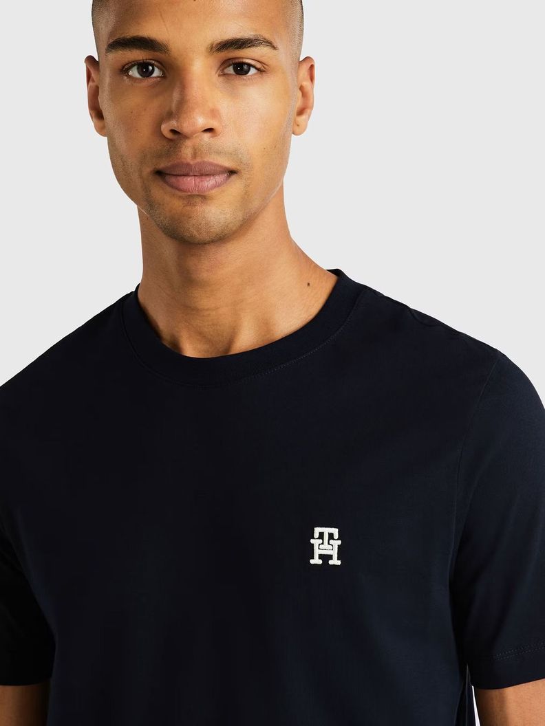 Polera Logo Monogram Regular Azul Tommy Hilfiger-3