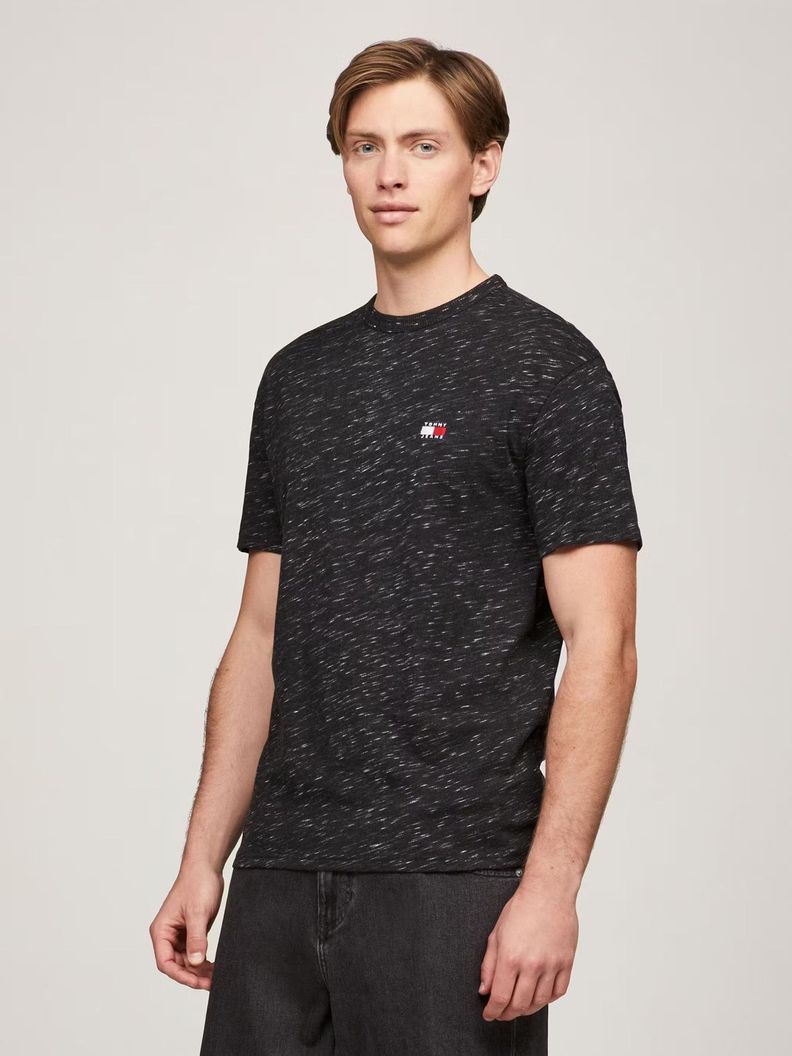 Polera Jaspeada Logo Regular Fit Negro Tommy Hilfiger-0