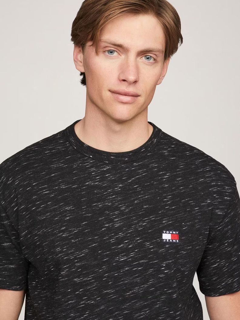 Polera Jaspeada Logo Regular Fit Negro Tommy Hilfiger-3