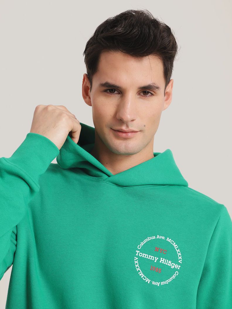 Polerón Hoodie Con Logo Chest Verde Tommy Hilfiger-3