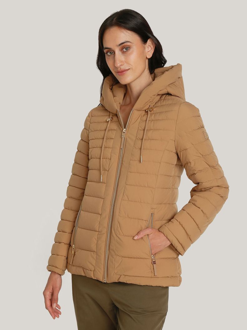 Parka Acolchada Ligera Con Gorro Beige Tommy Hilfiger-0