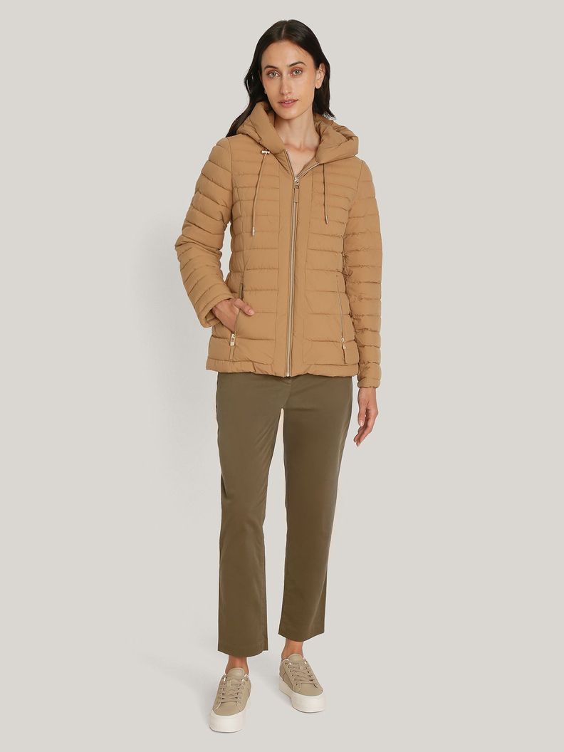 Parka Acolchada Ligera Con Gorro Beige Tommy Hilfiger-1