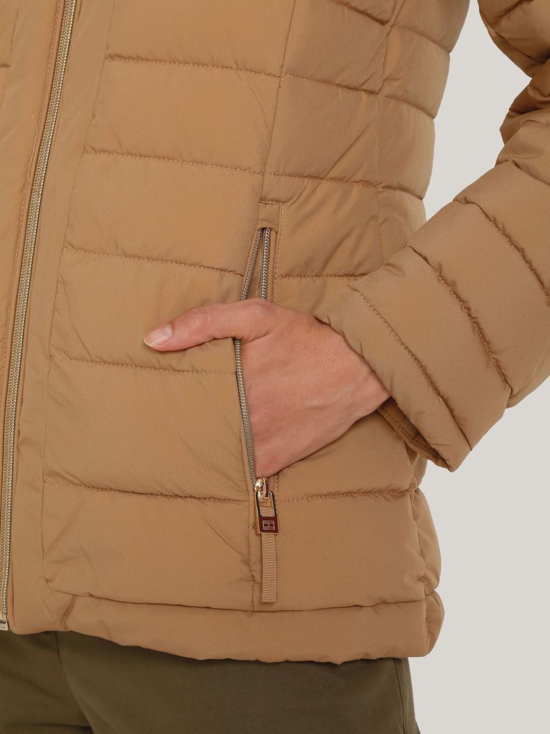 Parka Acolchada Ligera Con Gorro Beige Tommy Hilfiger-4