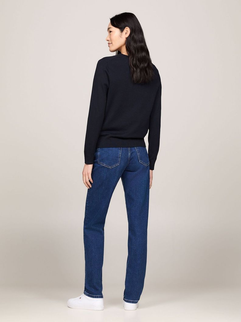 Sweater De Cuello V Con Logo Azul Tommy Hilfiger-2