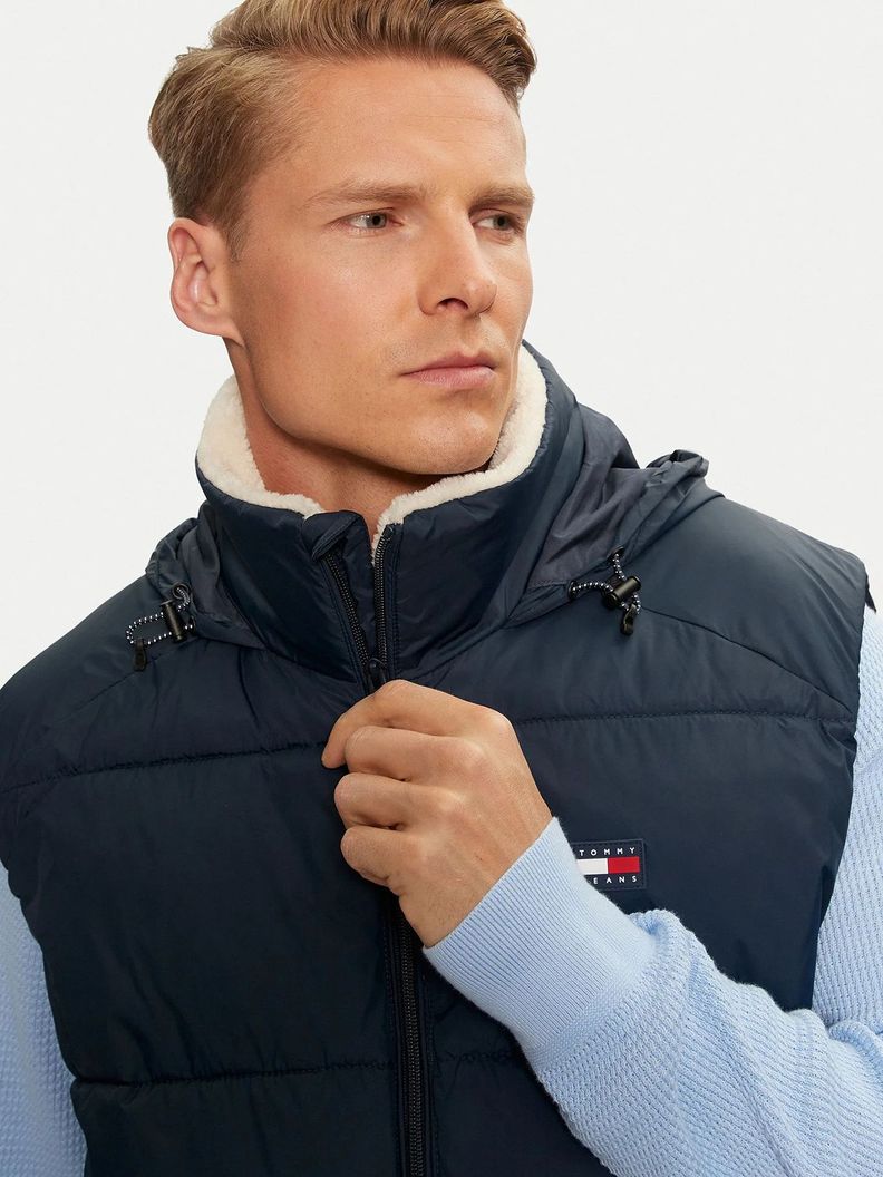 Parka Vest Acolchada Cuello Alto Azul Tommy Hilfiger-3