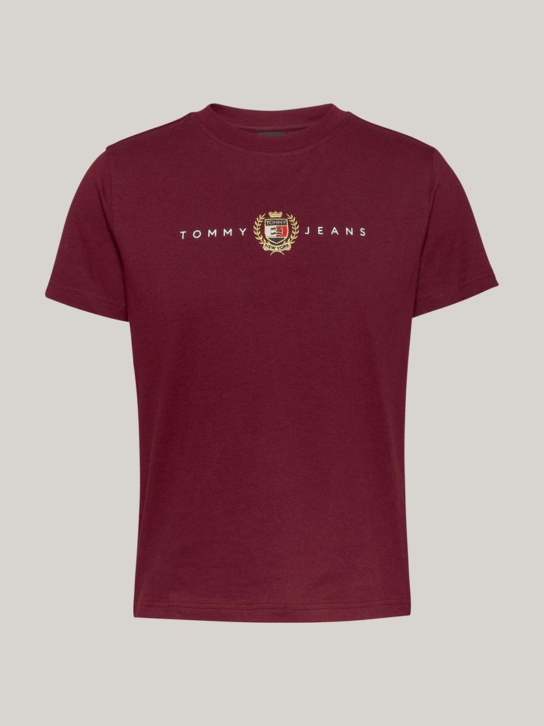 Polera Crest Linear Con Logo Burdeo Tommy Hilfiger-4