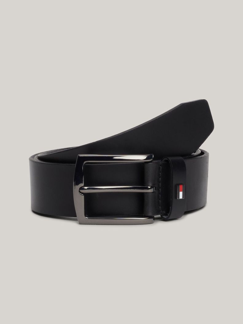 Cinturón Cuero Con Logo Esmaltado Negro Tommy Hilfiger-0