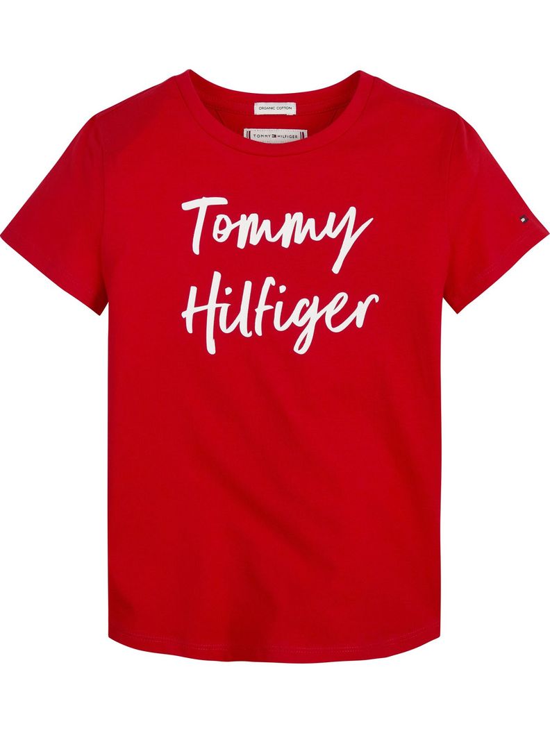 Polera Essential Con Logo Script Rojo Tommy Hilfiger-0