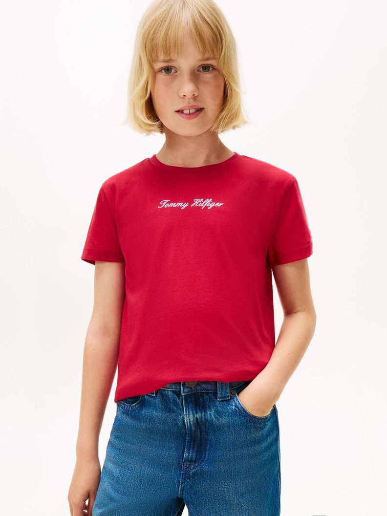 Polera Con Logo Script Rojo 2