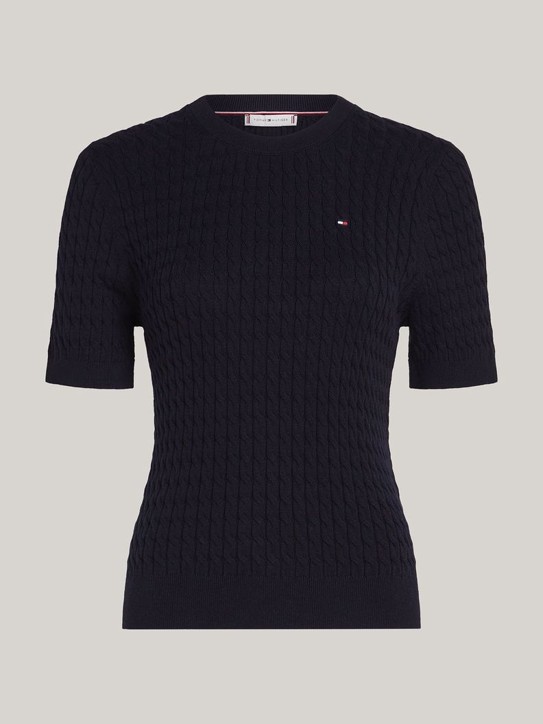 Sweater Tejido Cable Slim Fit Azul Tommy Hilfiger-5