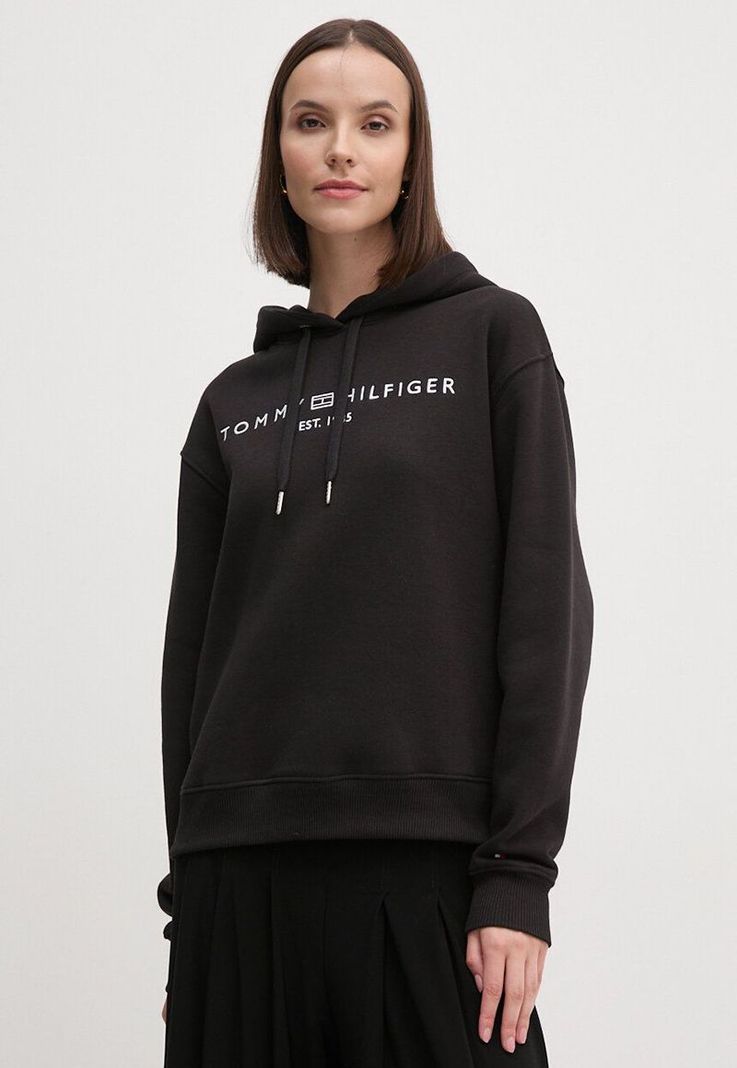 Polerón Hoodie Logo Bordado Negro Tommy Hilfiger-0