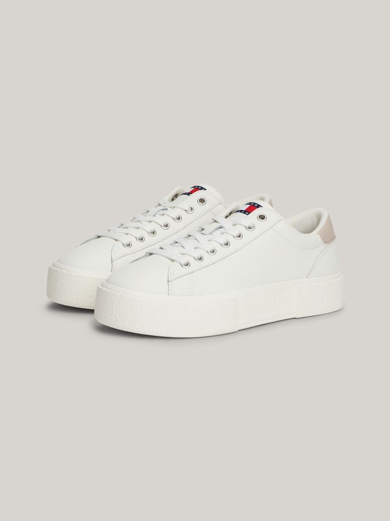 Zapatillas De Plataforma Con Logo Blanco Tommy Hilfiger-0