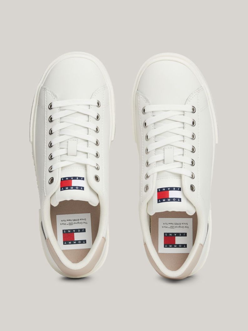 Zapatillas De Plataforma Con Logo Blanco Tommy Hilfiger-2