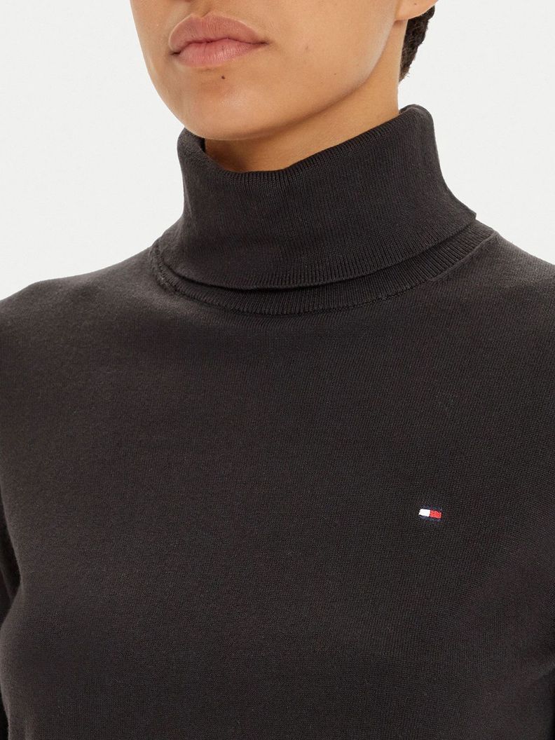 Sweater De Cuello Alto Con Logo Negro Tommy Hilfiger-4