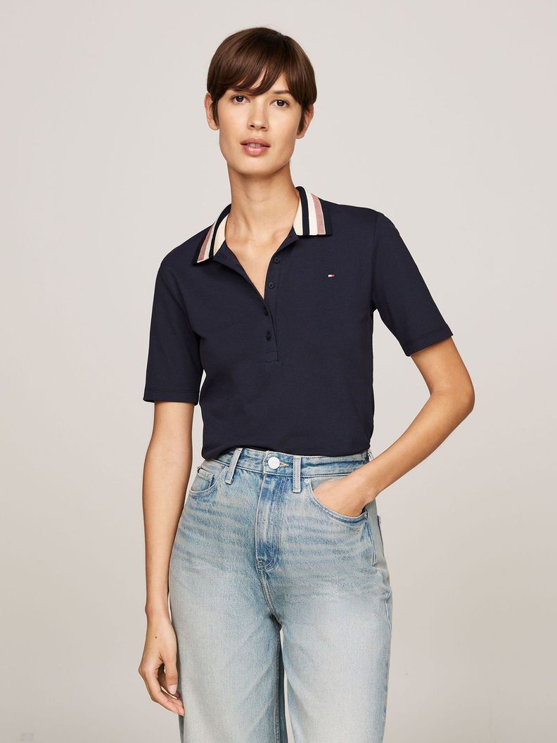 Polo De Piqué Slim Fit Azul Tommy Hilfiger-0