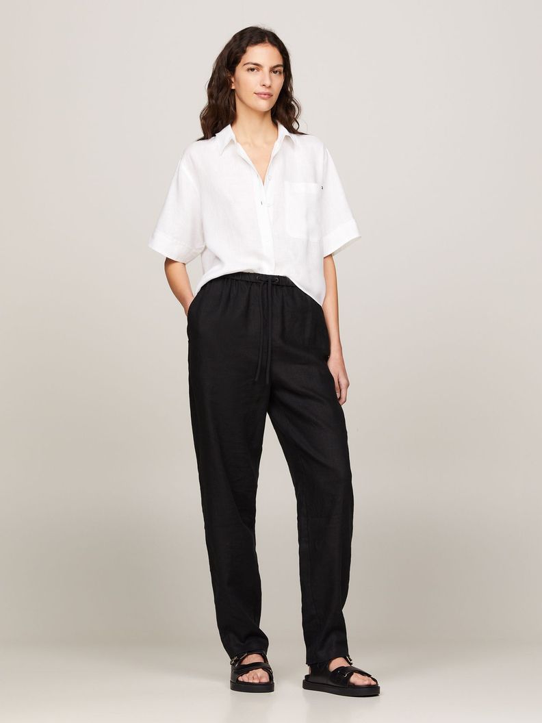 Pantalón Casual Cónico Con Cordón Negro Tommy Hilfiger-0