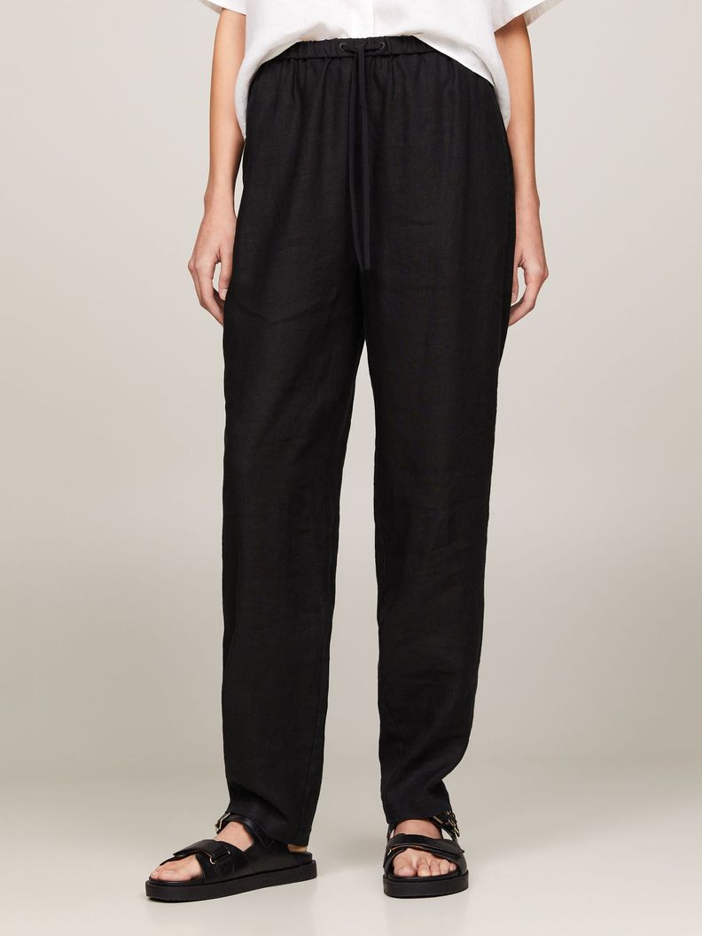 Pantalón Casual Cónico Con Cordón Negro Tommy Hilfiger-1