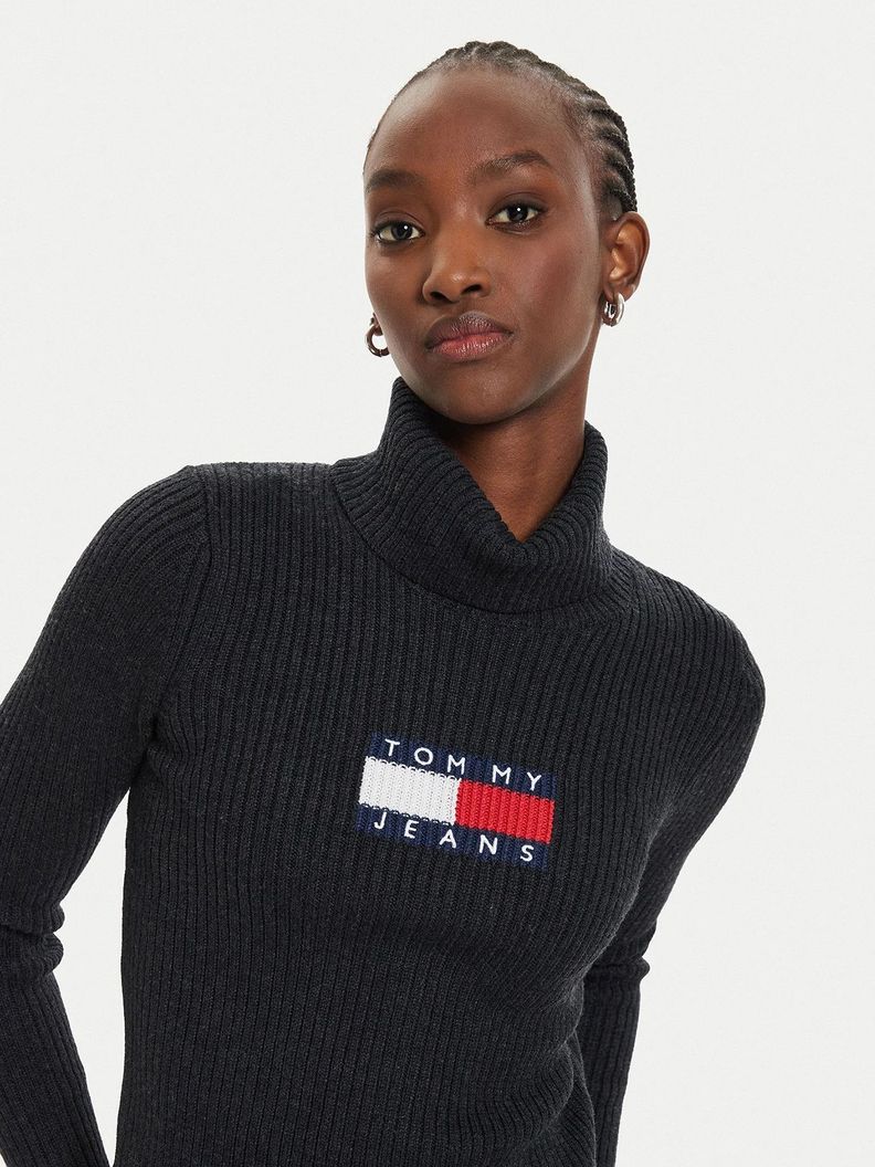 Sweater De Cuello Alto Slim Fit Negro Tommy Hilfiger-3