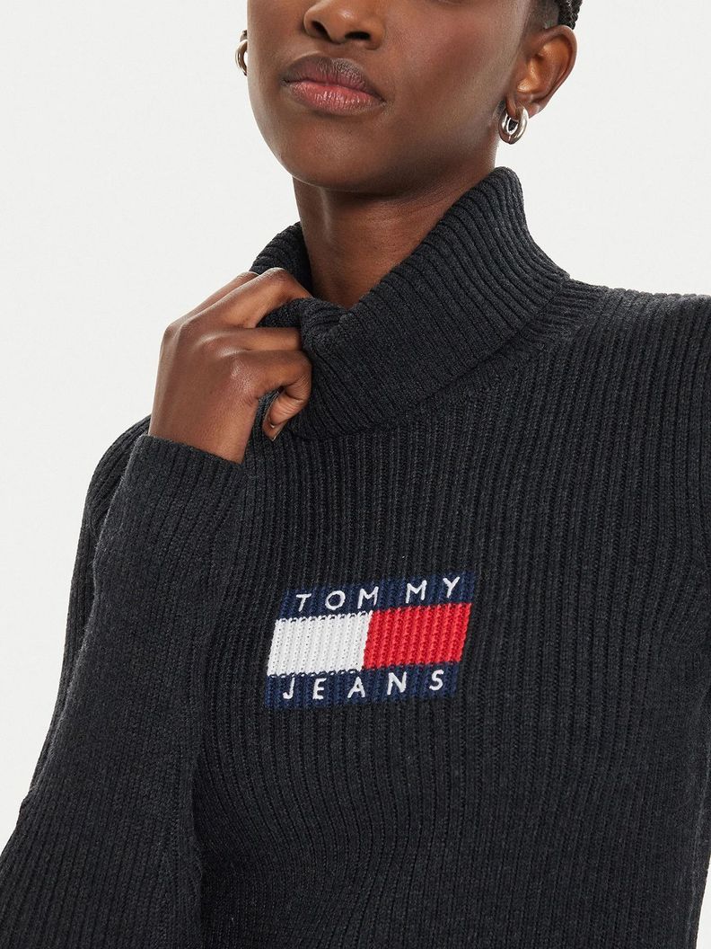 Sweater De Cuello Alto Slim Fit Negro Tommy Hilfiger-4