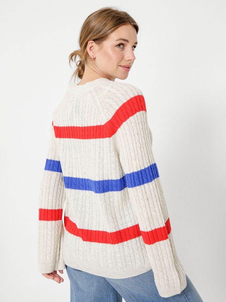 Sweater De Lana De Punto Trenzado Beige Tommy Hilfiger-1