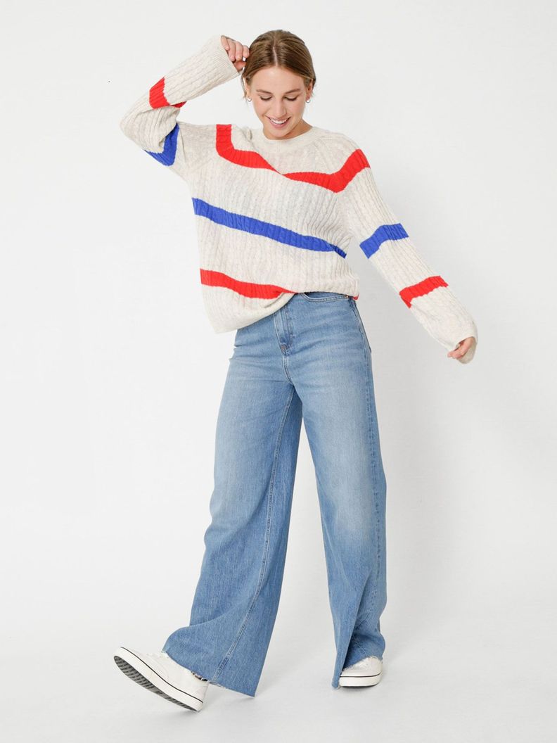 Sweater De Lana De Punto Trenzado Beige Tommy Hilfiger-2