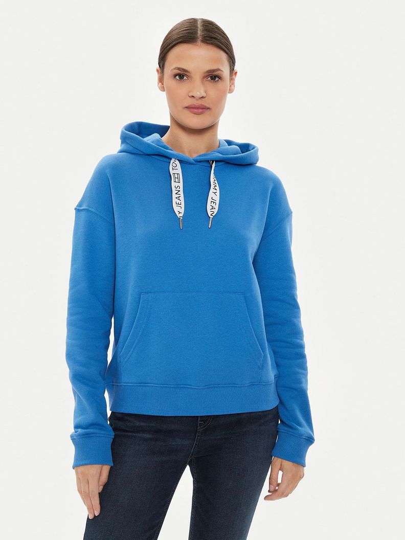 Polerón Hoodie Con-Logo Azul Tommy Jeans-0