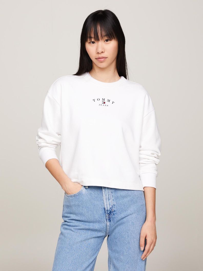 Polerón Relaxed Essential Logo Blanco Tommy Jeans-0