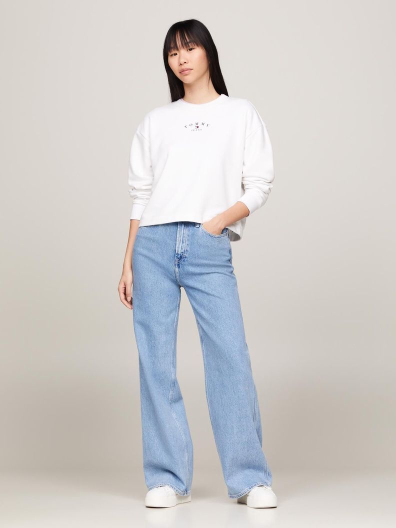 Polerón Relaxed Essential Logo Blanco Tommy Jeans-1