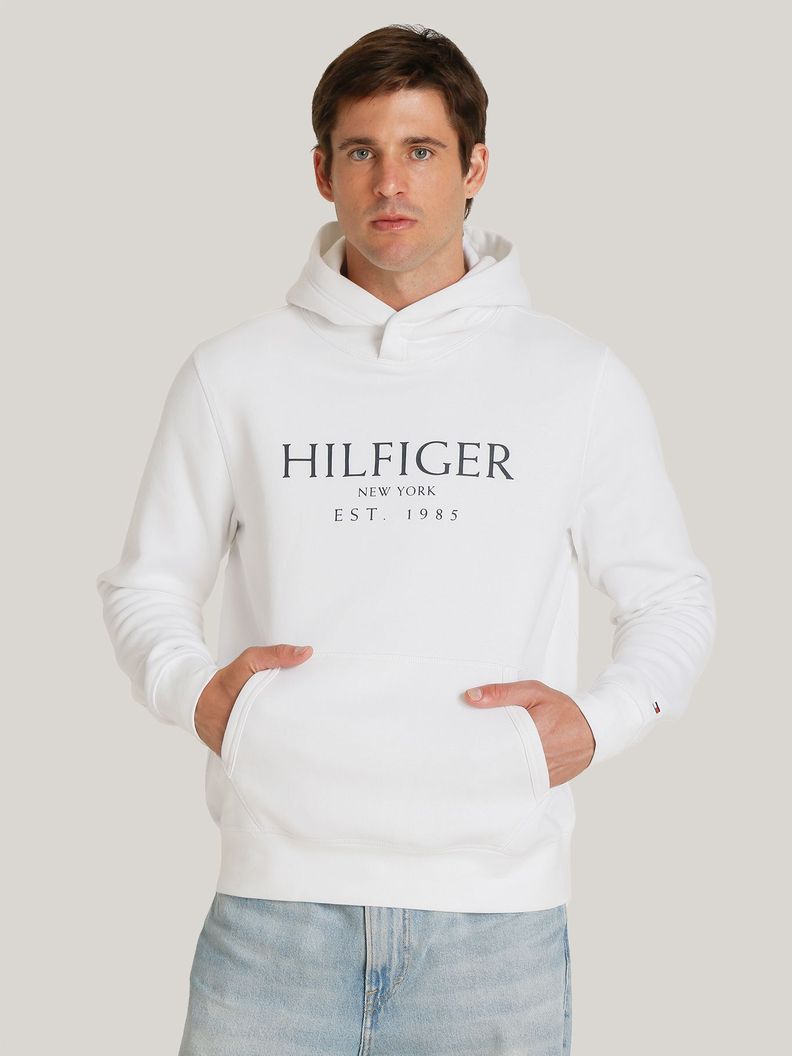 Polerón Hoodie Con Logo Blanco Tommy Hilfiger-0