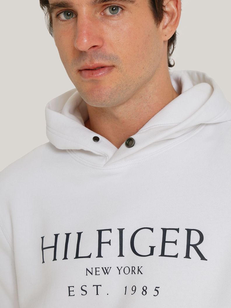 Polerón Hoodie Con Logo Blanco Tommy Hilfiger-3