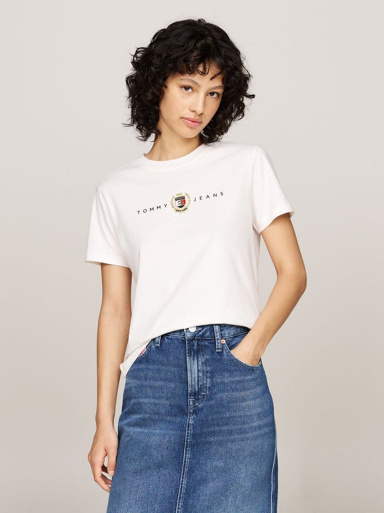 Polera Crest Linear Con Logo Blanco Tommy Hilfiger-0