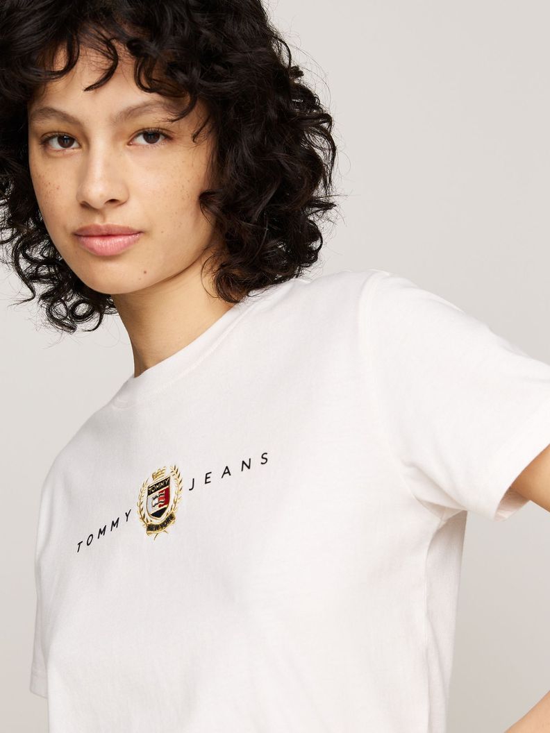 Polera Crest Linear Con Logo Blanco Tommy Hilfiger-3