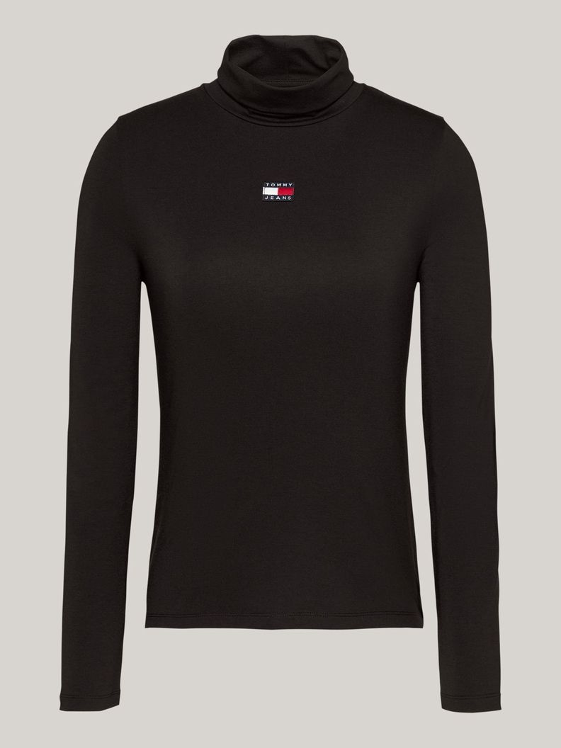 Polera Con Cuello Alto Y Logo Negro Tommy Hilfiger-4