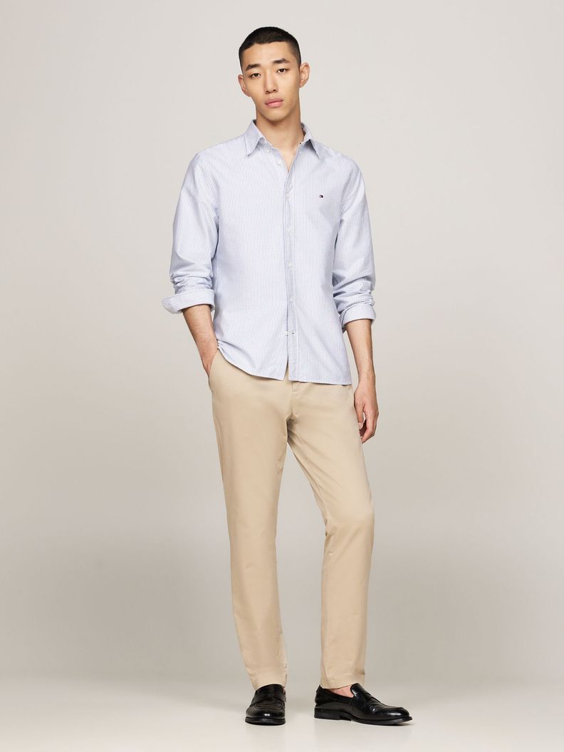 Camisa Heritage De Rayas Regular Fit Celeste Tommy Hilfiger-1