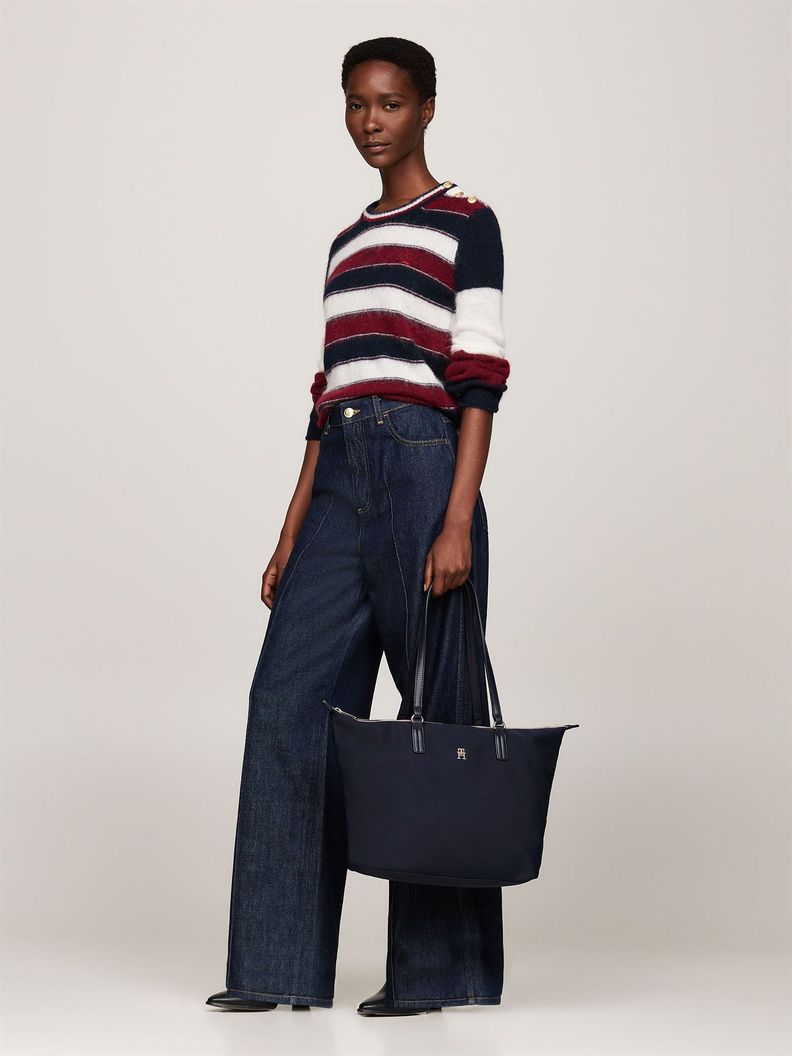 Tote Con Cierre Distintivo Azul Tommy Hilfiger-1