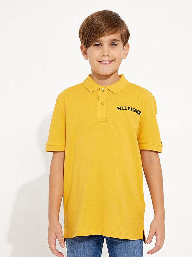 Polo Con Logo Arqueado Amarillo Tommy Hilfiger-0